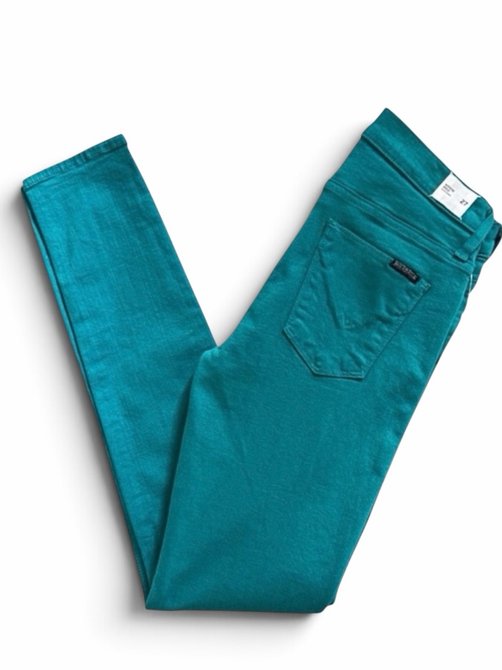 Hudson Marina Teal Blue Mid Rise Nico Super Skinny Jeans Size 27